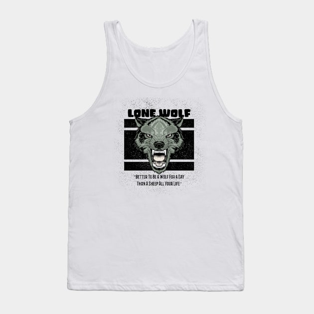 Lone Wolf Tank Top by Tip Top Tee's